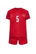 Denemarken Joakim Maehle #5 Babytruitje Thuis tenue Kind WK 2022 Korte Mouw (+ Korte broeken)